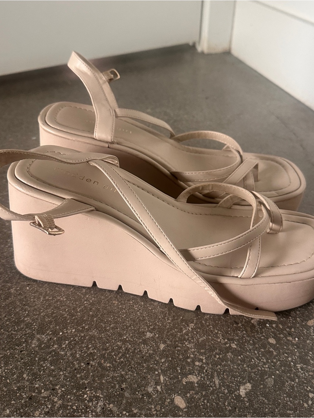 Madden Girl Vault Wedge Beige